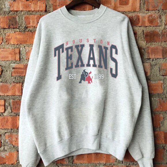 1999 90s Houston Texans Football Sweatshirt, Houston Texans Sweatshirt Vintage - Picture 1 of 2